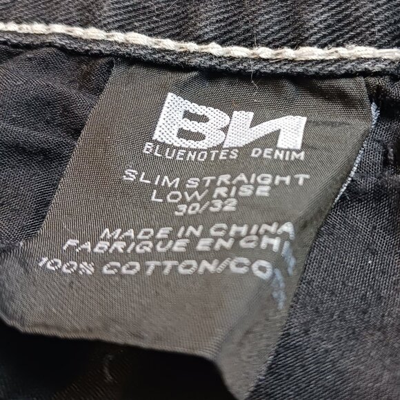 Bluenotes 30x32 Slimstraight Low Rise Jeans 100% Cotton Y2K Dark Wash - Picture 11 of 16
